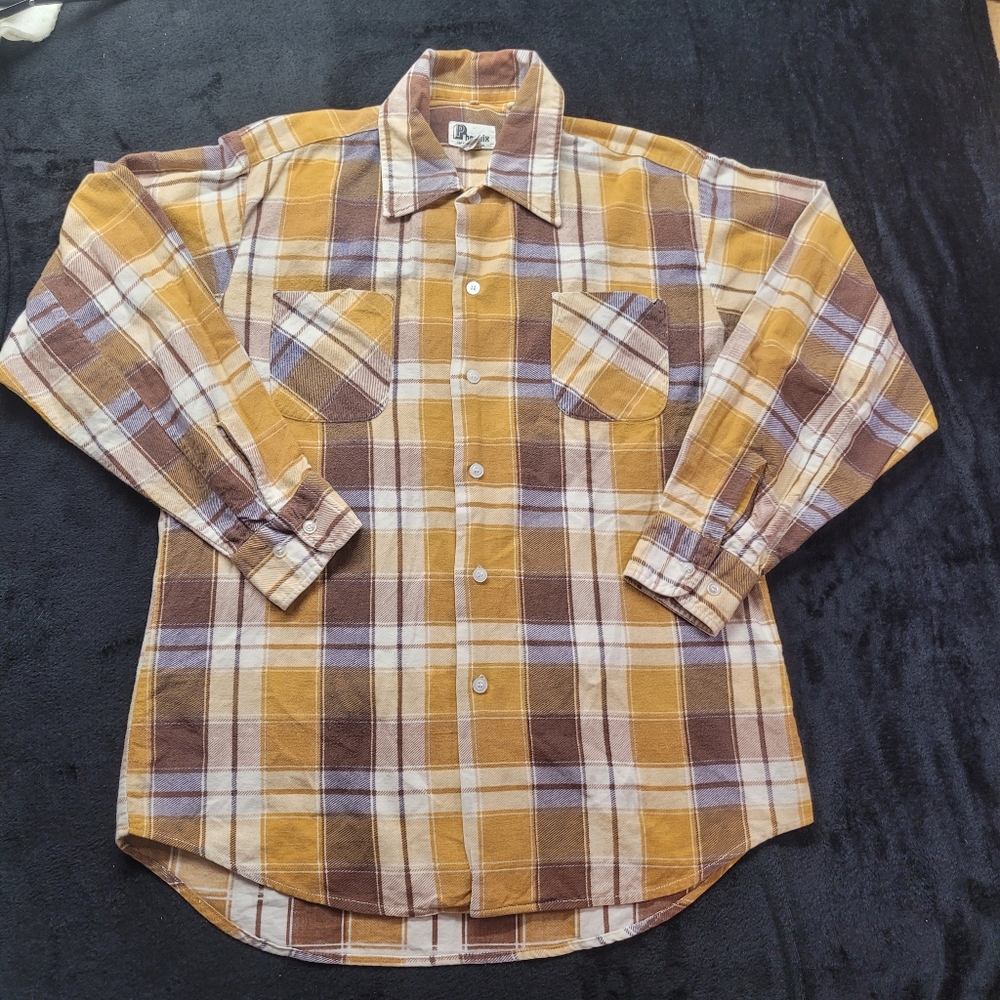 Phoenix Mens Cotton Long Sleeve Button Down Flannel Shirt Size Medium